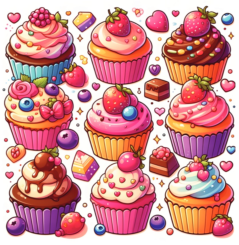 Cupcake Magic: A Coloring Book of Yummy Cupcakes