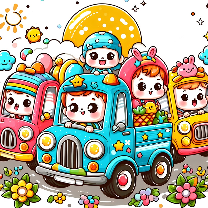Beep Beep: A Fun and Cute Cars Coloring Book