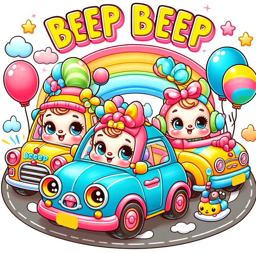 Beep Beep: A Fun and Cute Cars Coloring Book